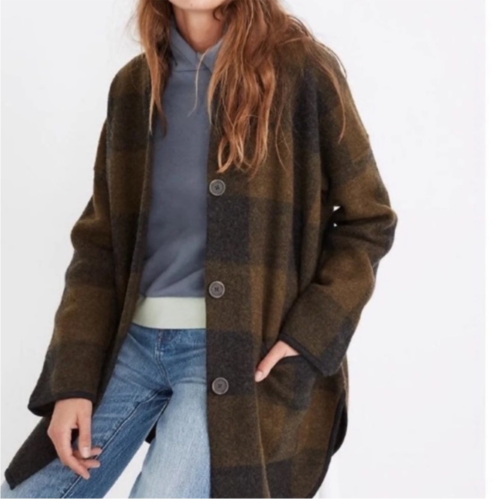 Madewell•100% Merino Wool•Pockets!•Buffalo Plaid Wool Jacket•Sz XS